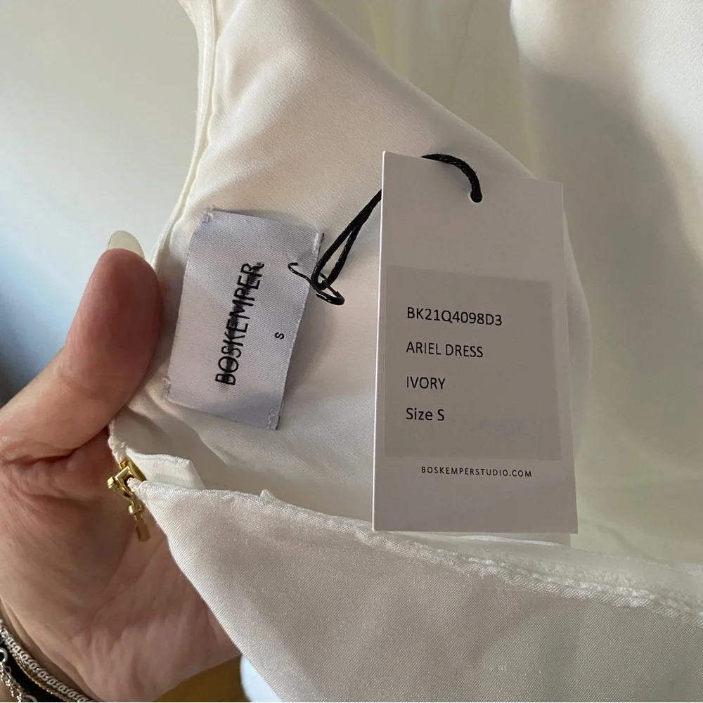 Bhldn X Anthropologie X Boskemper Ariel Bow Strapless Mini Dress: Ivory White S — image 6 of 6
